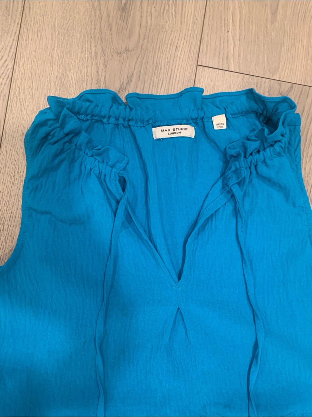Max Studio Teal Sleeveless Midi Dress with Tassel Tie - Picture 3 of 5